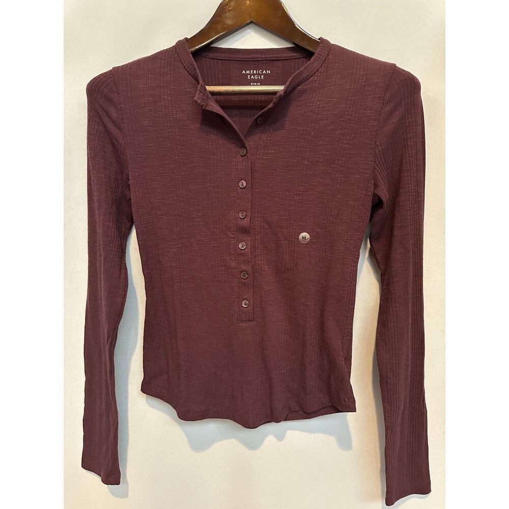 Women’s American Eagle Maroon Long Sleeve Top Size M